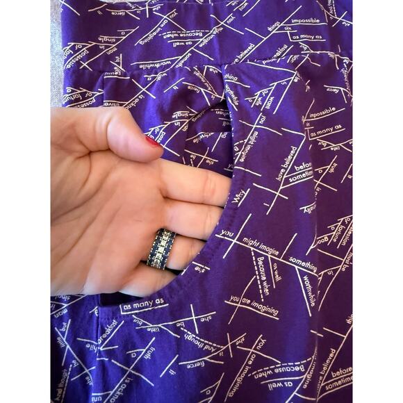 Svaha Purple Pockets Sentence Diagramming Maxi Skirt Women's L - Picture 4 of 6